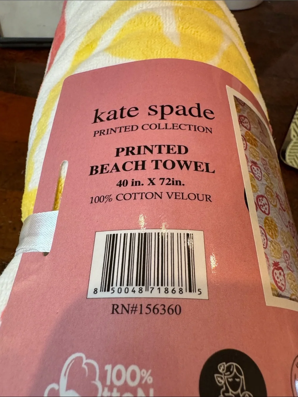 kate spade Yellow and Pink Citrus Print Beach Towel